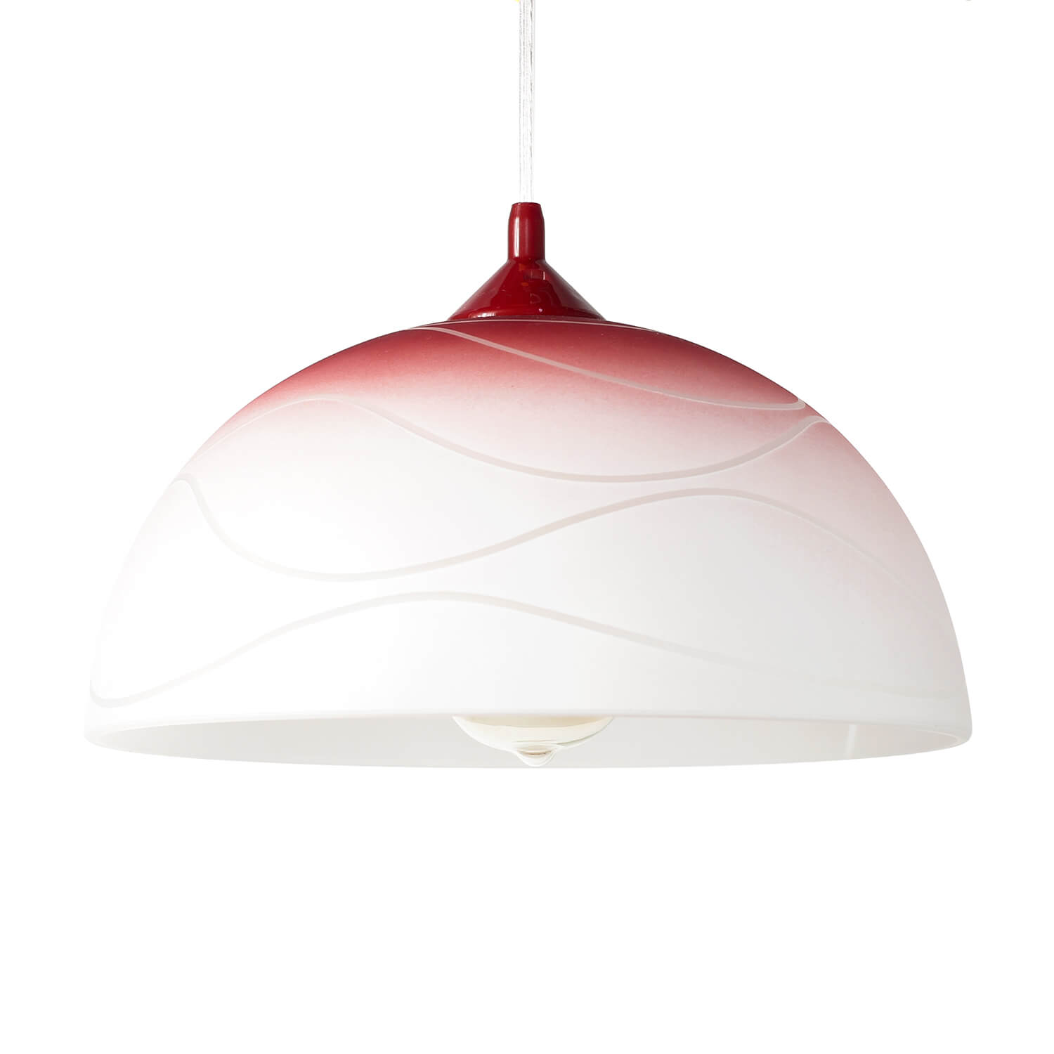 Pendelleuchte Glas Rot Weiß rund Retro Küche Esstisch Pendelleuchte Glas Rot Weiß rund Retro Küche Esstisch