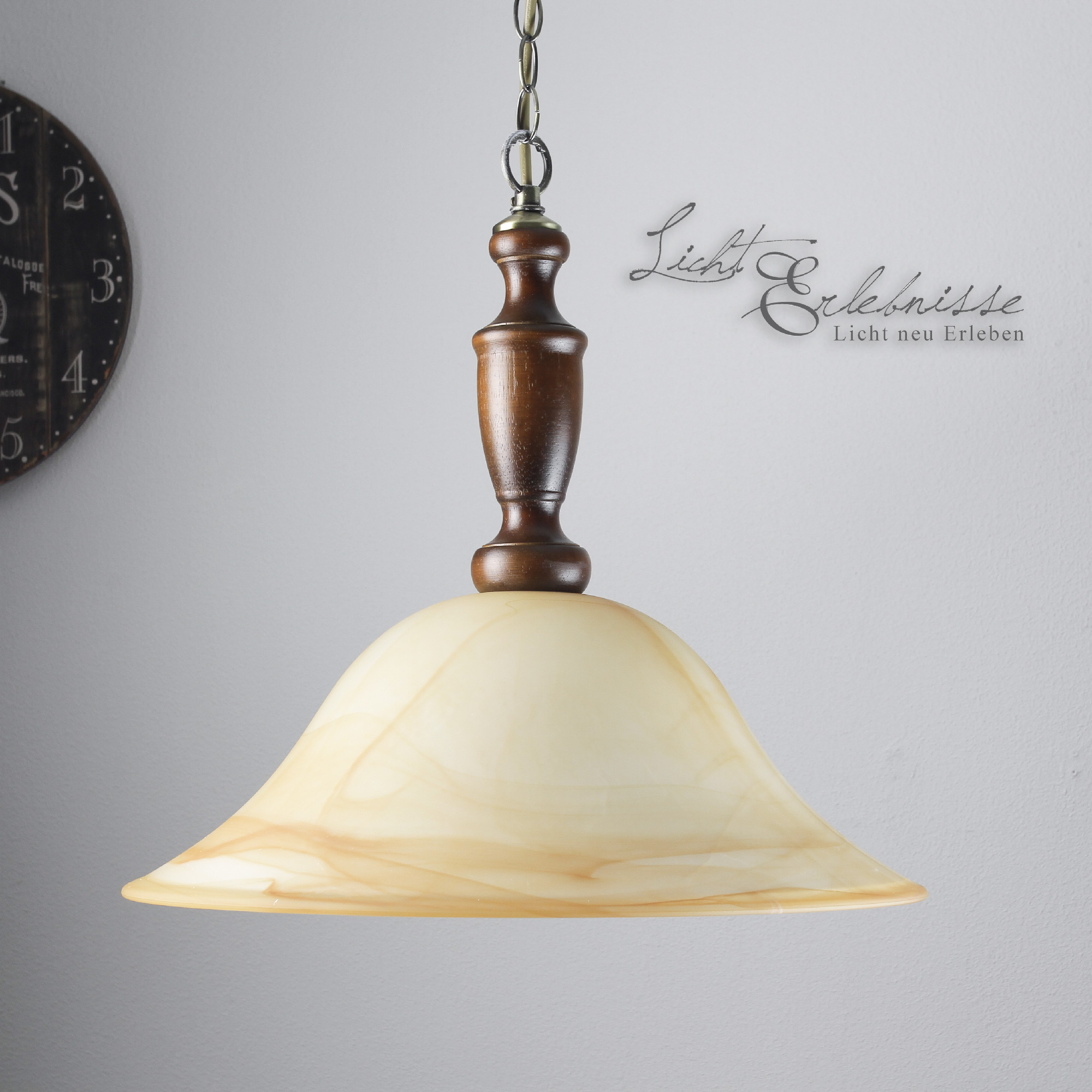 Rustikale runde Hängeleuchte E27 RUSTIC mit Glasschirm Bronze Rustikale runde Hängeleuchte E27 RUSTIC mit Glasschirm Bronze