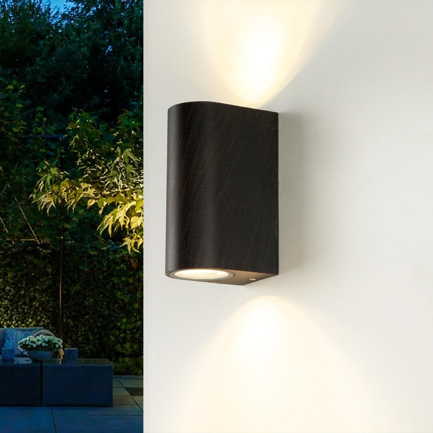 Halbrunde Wandlampe Up & Down AALBORG Braun Antik Halbrunde Wandlampe Up & Down AALBORG Braun Antik