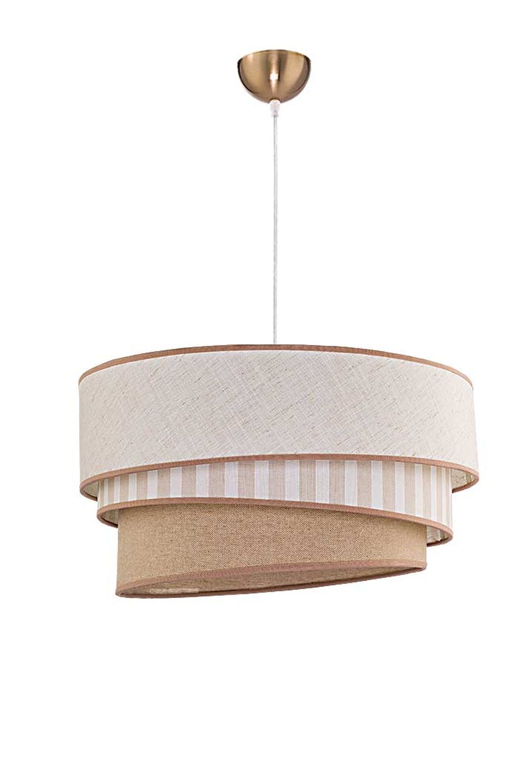 Hängelampe Beige Ø45cm stylischer Stoffschirm rund Hängelampe Beige Ø45cm stylischer Stoffschirm rund