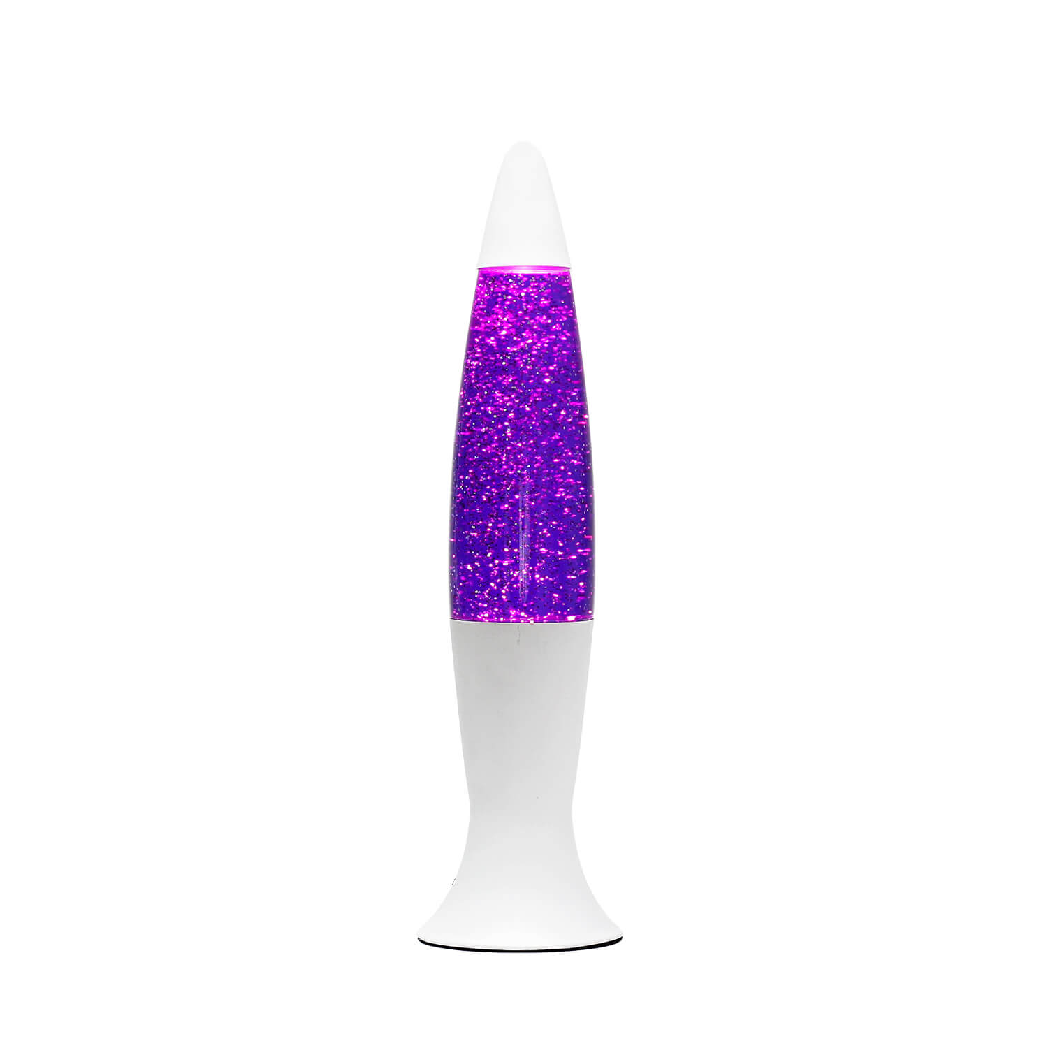 Verspielte Lavalampe ROXY Lila Glitter Weiß 40cm Retro Verspielte Lavalampe ROXY Lila Glitter Weiß 40cm Retro