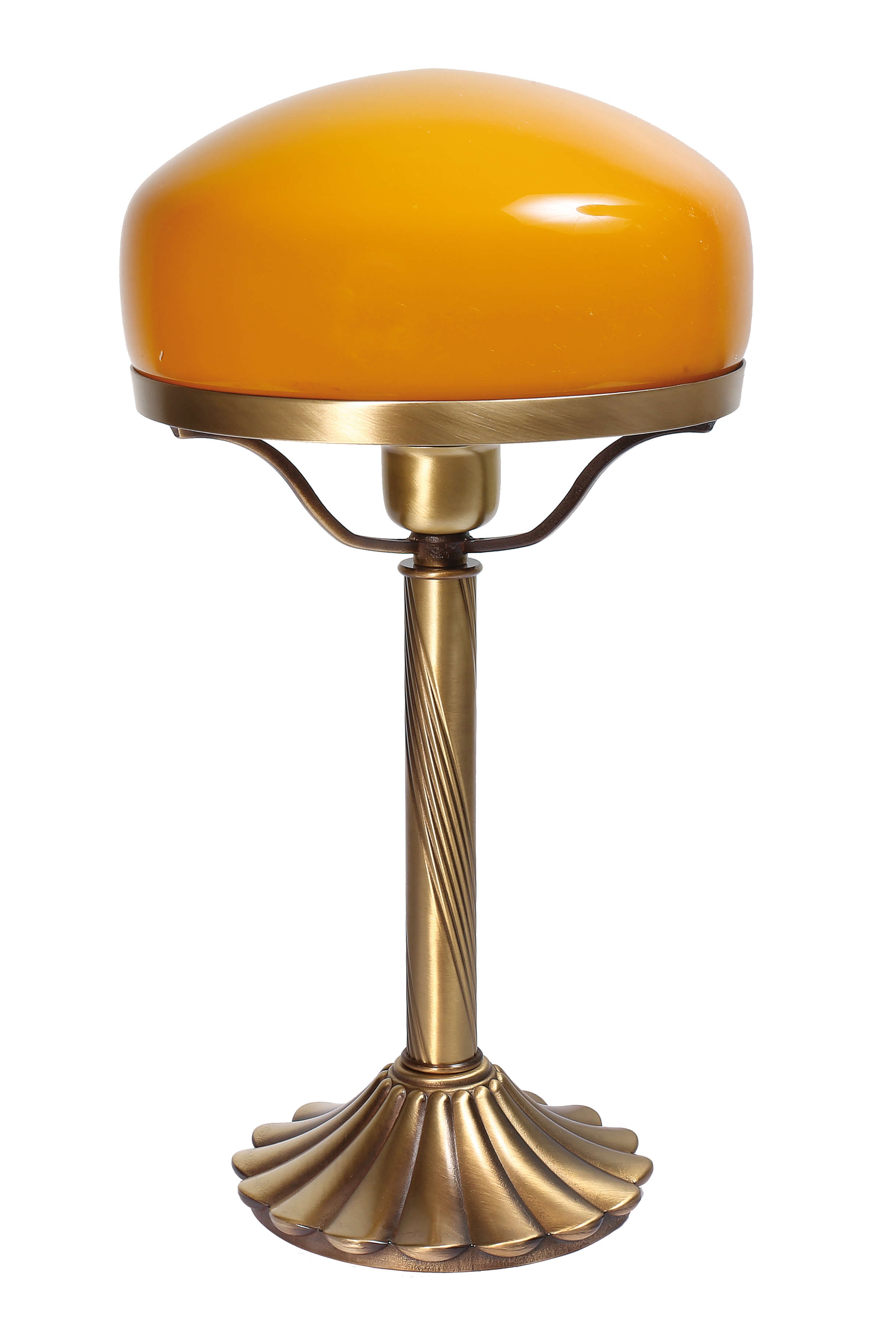 Echte Messing Tischleuchte Orange Glas Schirm Echte Messing Tischleuchte Orange Glas Schirm