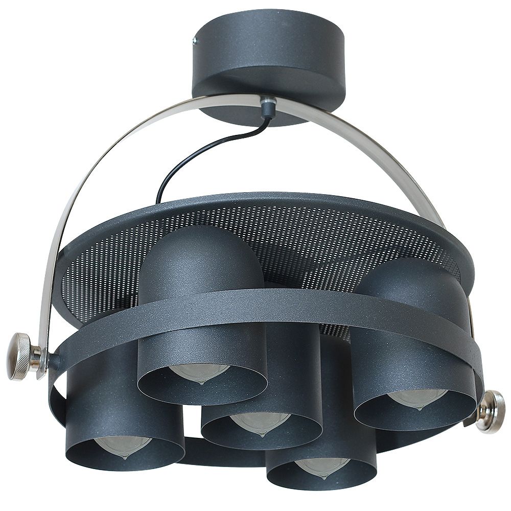 Design Deckenleuchte 5 Strahler E27 schwarz Loft Industrie Deckenlampe Innen Design Deckenleuchte 5 Strahler E27 schwarz Loft Industrie Deckenlampe Innen