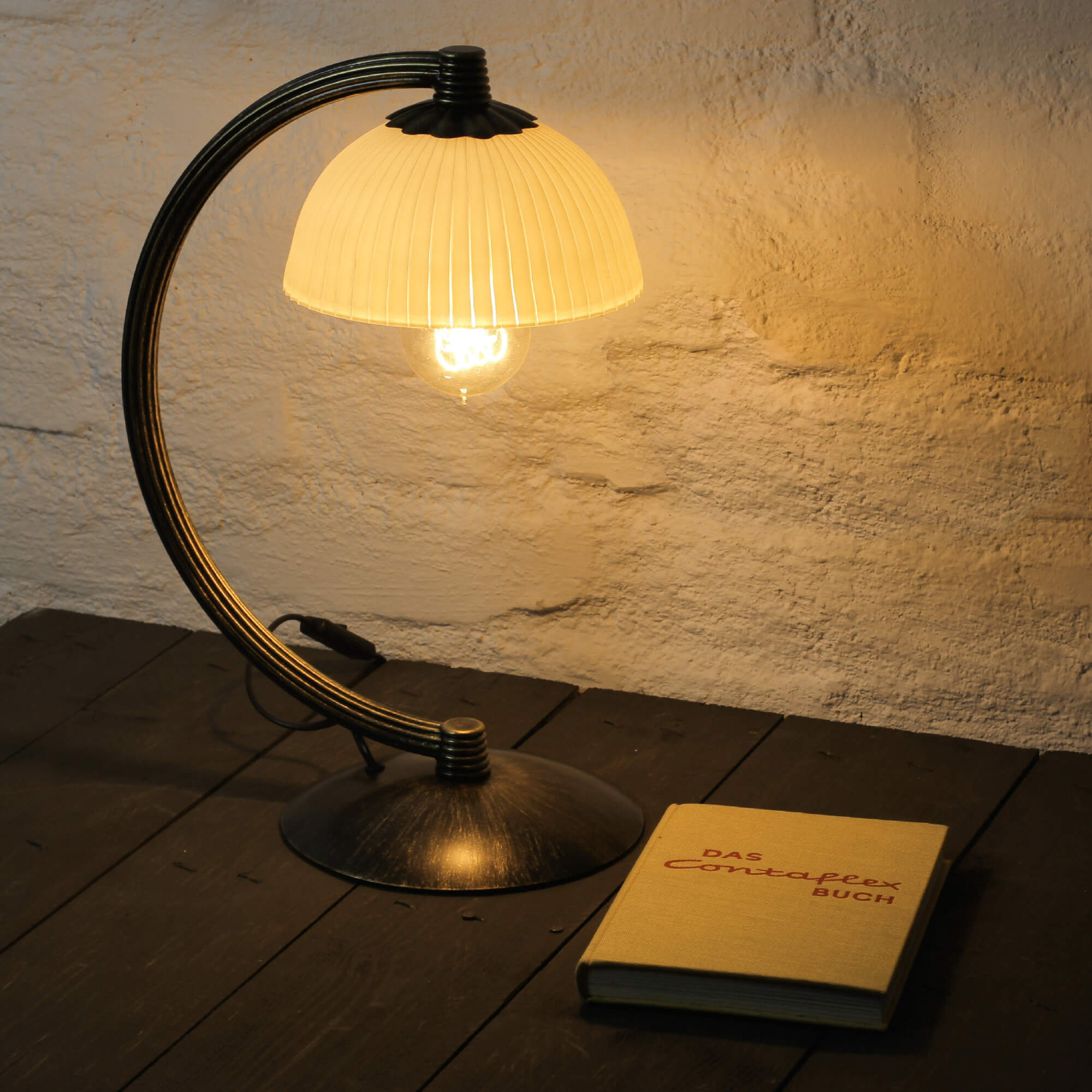 Landhaus Tischlampe BARON Braun Gold Creme H:38cm Landhaus Tischlampe BARON Braun Gold Creme H:38cm