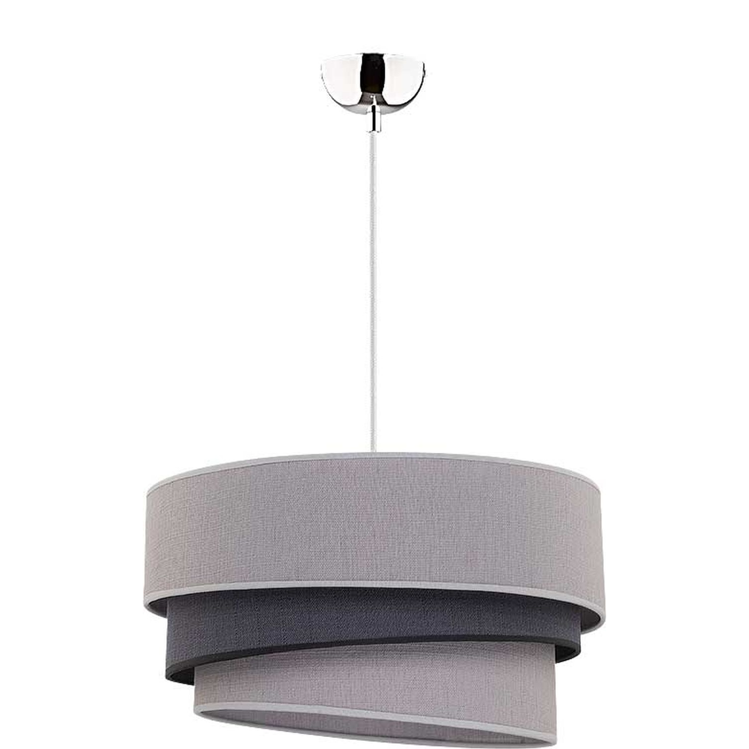 Graue Hängelampe Stoff rund Ø45cm Modern stylisch Graue Hängelampe Stoff rund Ø45cm Modern stylisch