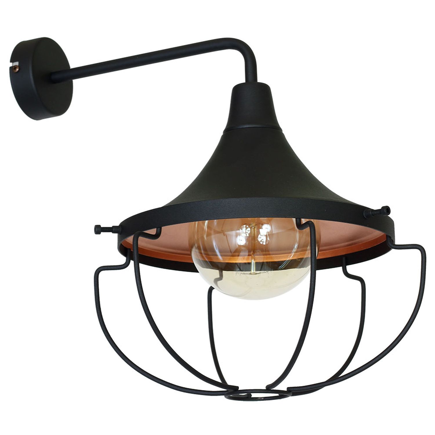 Wandlampe Schwarz Kupfer DANTON Leuchte Industrie Wandlampe Schwarz Kupfer DANTON Leuchte Industrie