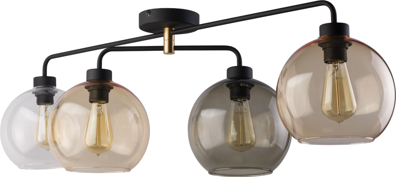 Deckenlampe KALETE Glas in Bernstein Graphit Klar Deckenlampe KALETE Glas in Bernstein Graphit Klar