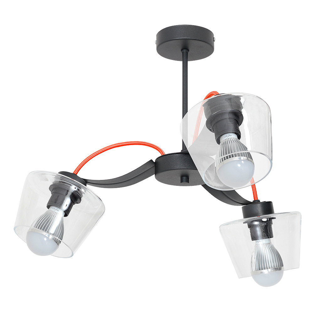 Tiefe Industrie Deckenlampe in Rot für den Esstisch Tiefe Industrie Deckenlampe in Rot für den Esstisch