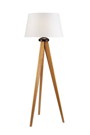 Stehleuchte Klein Holz Rustikal Wohnzimmer Lampe