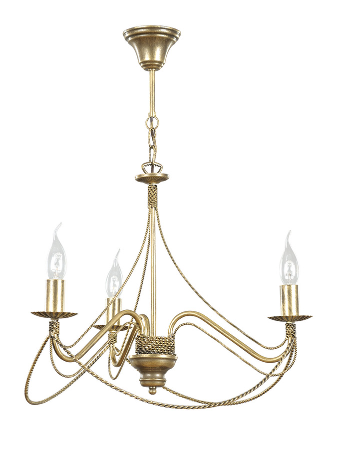 Kronleuchter Gold Metall Rustikal 3-flammig E14 Kronleuchter Gold Metall Rustikal 3-flammig E14