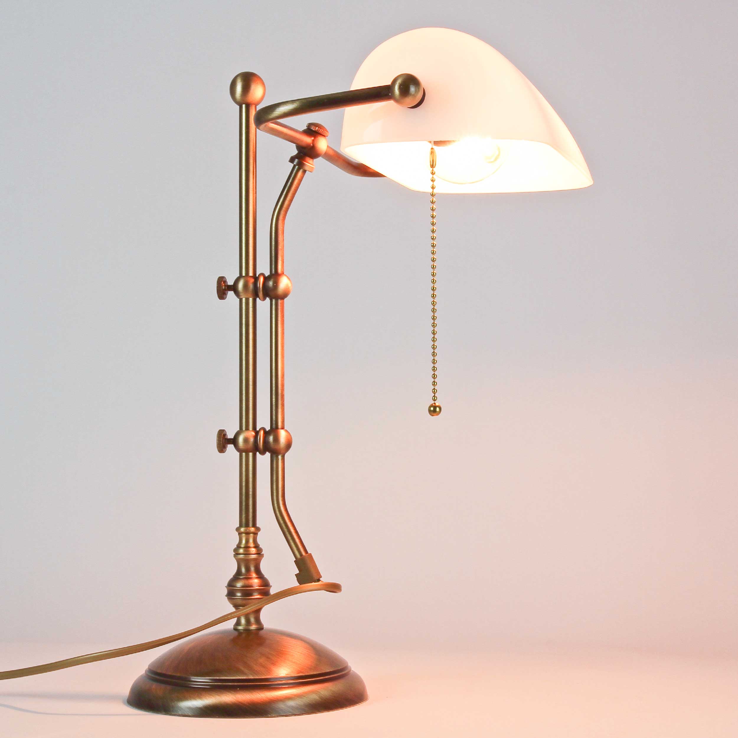 Tischlampe Messing in Bronze mit Glas Premium Tischlampe Messing in Bronze mit Glas Premium