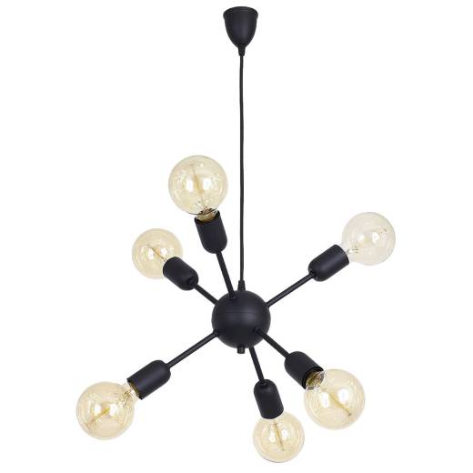 Hängeleuchte Schwarz Metall Wohnzimmer Retro Lampe