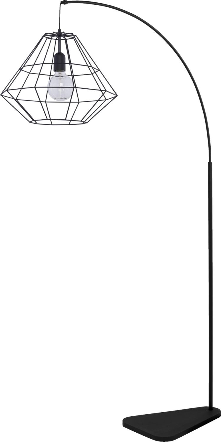 Stehlampe Bogenlampe Schwarz Metall Schirm eckig Stehlampe Bogenlampe Schwarz Metall Schirm eckig