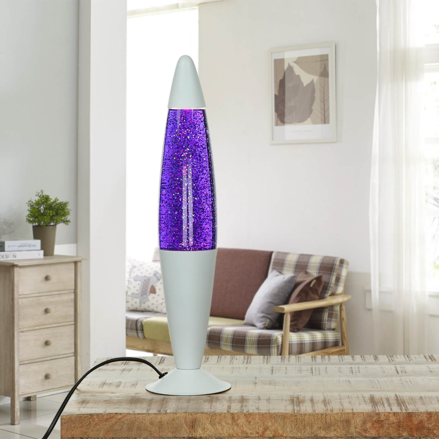 Funkelnde Lavalampe JENNY Violett Glitter Weiß Funkelnde Lavalampe JENNY Violett Glitter Weiß
