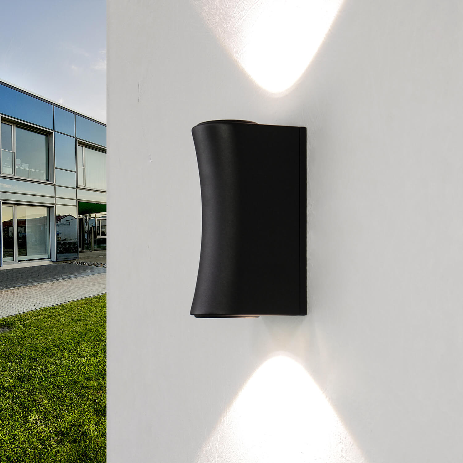 LED Wandlampe AALBORG außen Up Down Design Schwarz LED Wandlampe AALBORG außen Up Down Design Schwarz