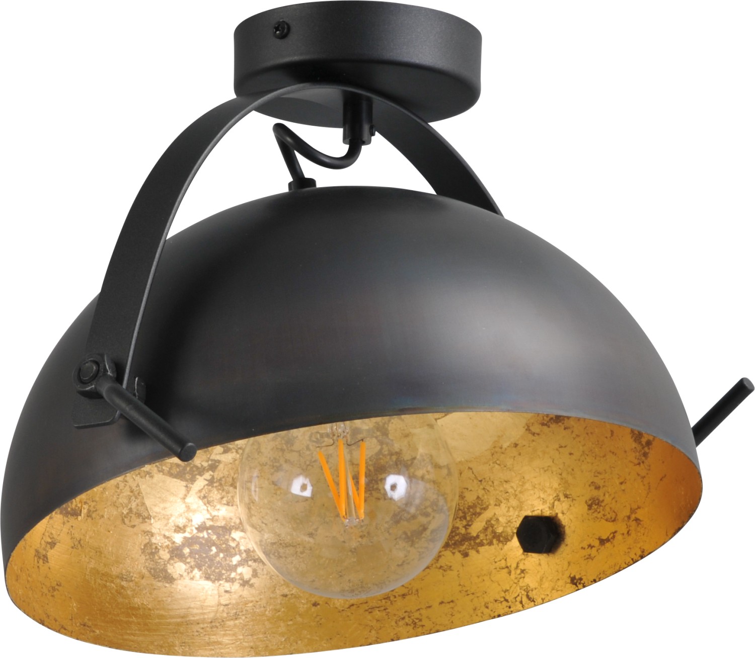 Design Deckenlampe Grau Metall Gold Ø30cm LARINO Design Deckenlampe Grau Metall Gold Ø30cm LARINO