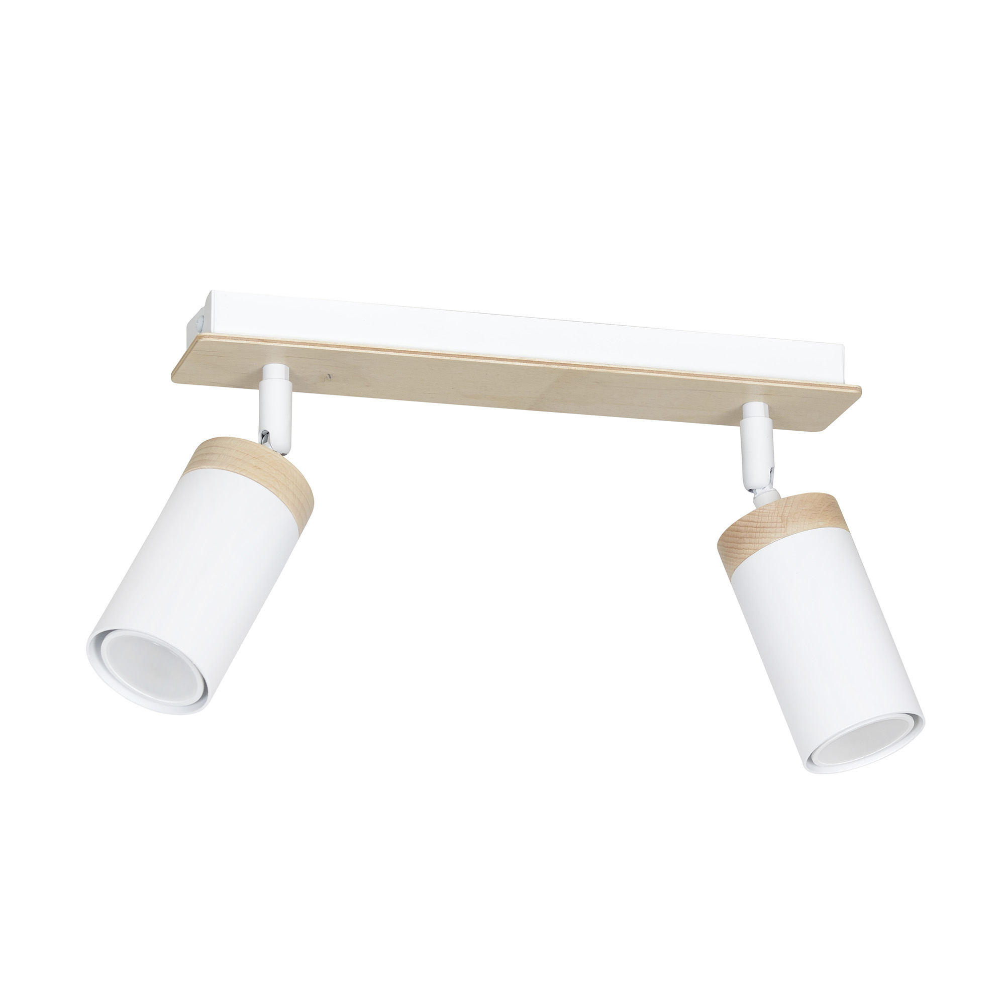 Deckenstrahler Weiß Skandinavisch mit Holz 2x GU10 Deckenstrahler Weiß Skandinavisch mit Holz 2x GU10