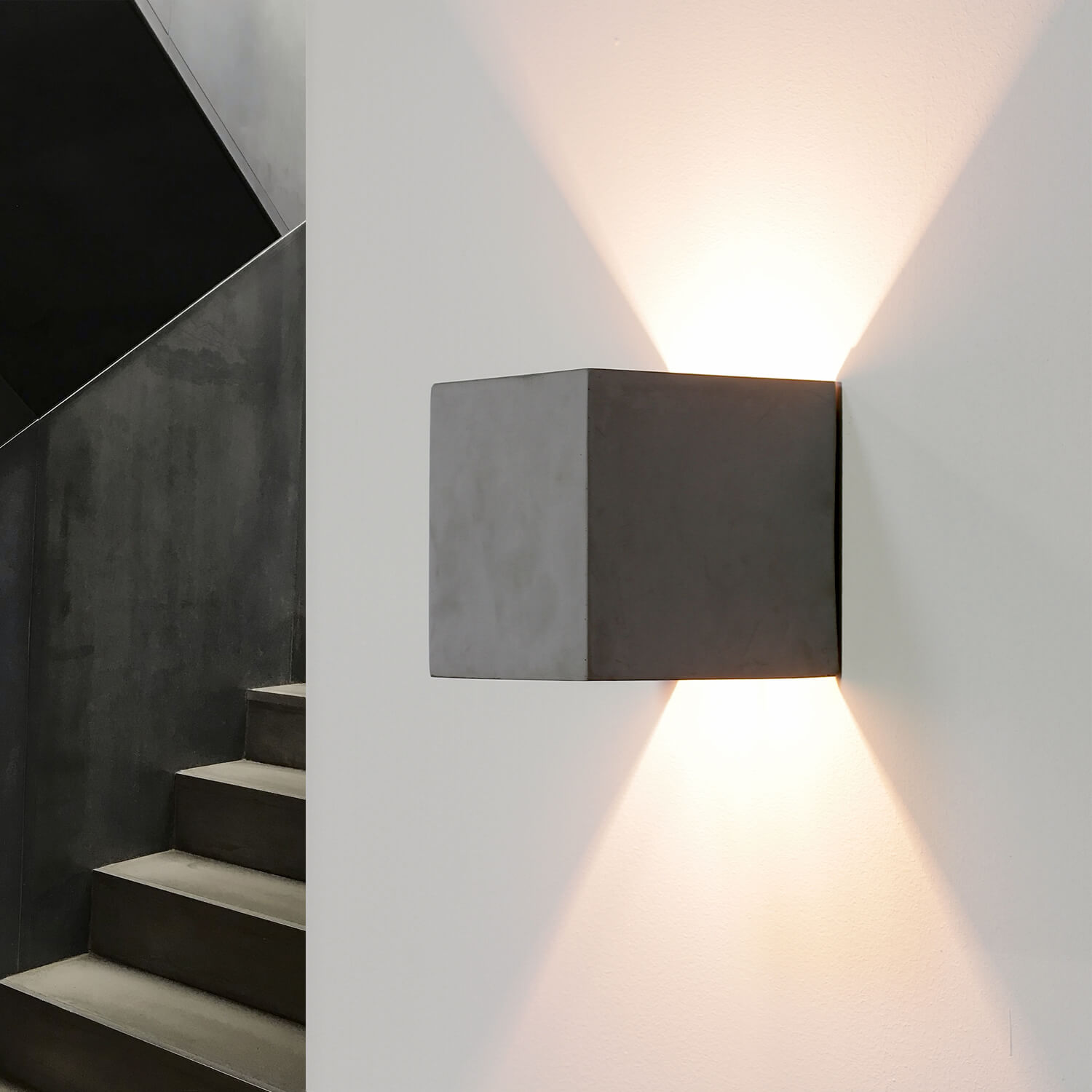 Beton Wandlampe eckig Modern Design Up Down ADEC Beton Wandlampe eckig Modern Design Up Down ADEC