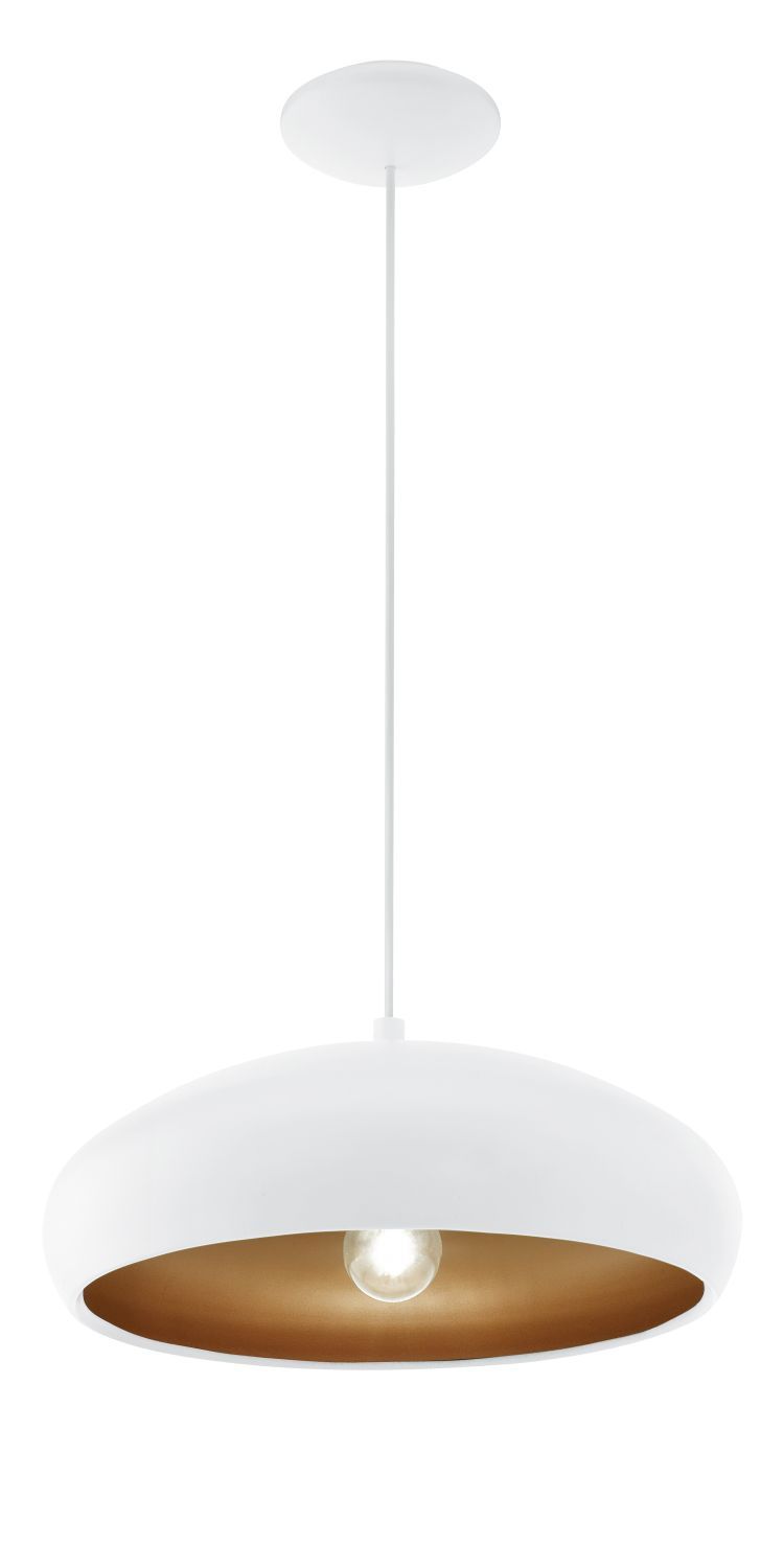 Breite Loft Hängeleuchte Mogano 1 Weiß Ø40cm Breite Loft Hängeleuchte Mogano 1 Weiß Ø40cm