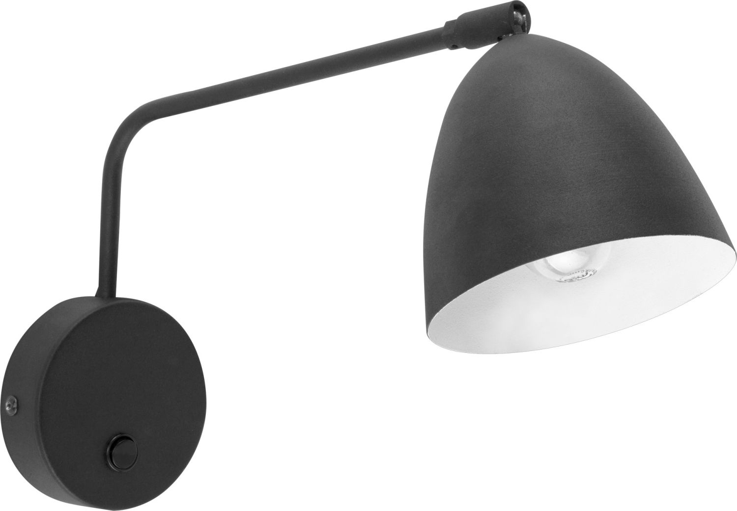 Wandlampe mit Schalter Schwarz Weiß matt Metall Wandlampe mit Schalter Schwarz Weiß matt Metall