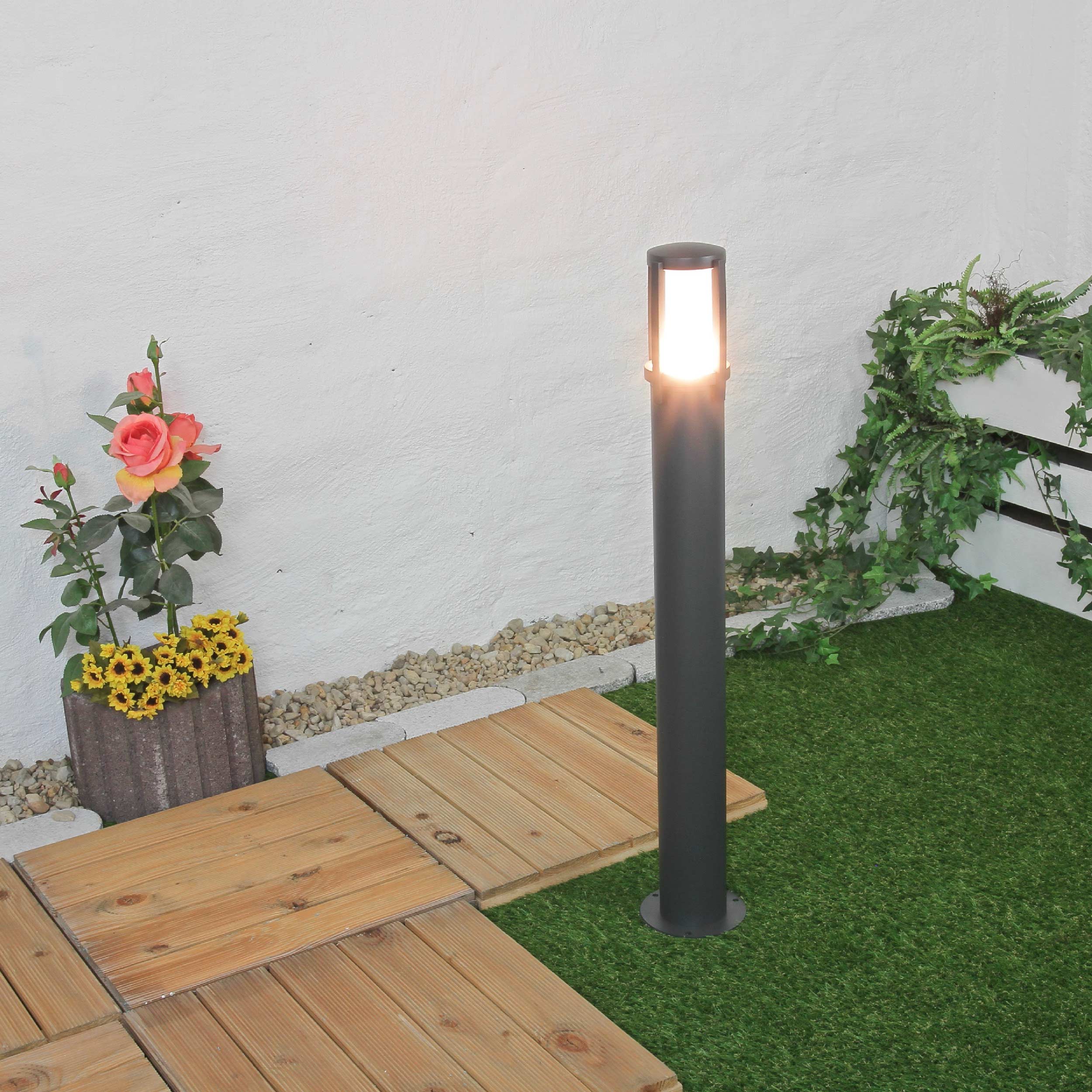 Moderne Pollerleuchte Anthrazit blendarm E27 H:90cm Moderne Pollerleuchte Anthrazit blendarm E27 H:90cm