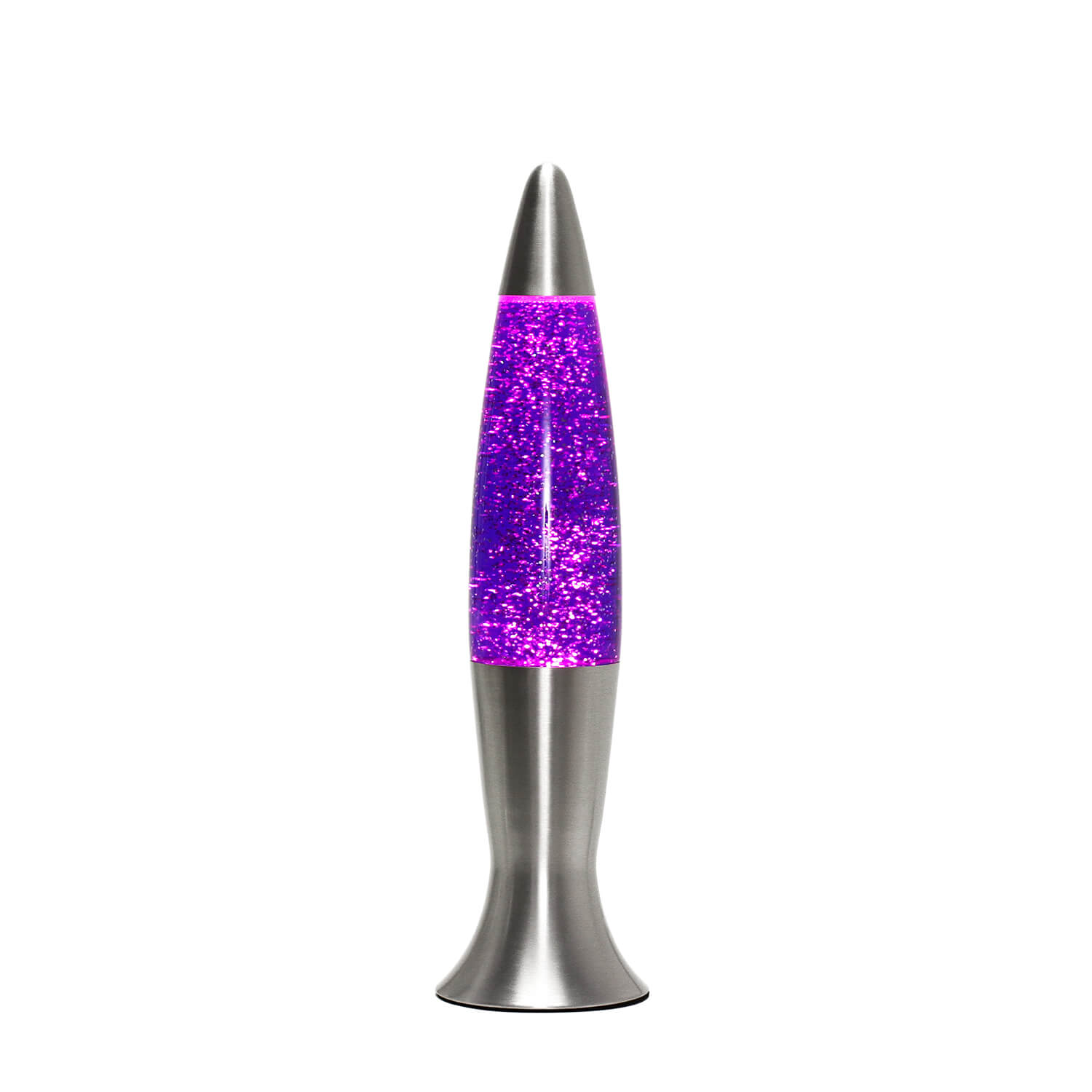 Retro Lavalampe Glitter Lila Silber H:40cm ANGELINA Retro Lavalampe Glitter Lila Silber H:40cm ANGELINA