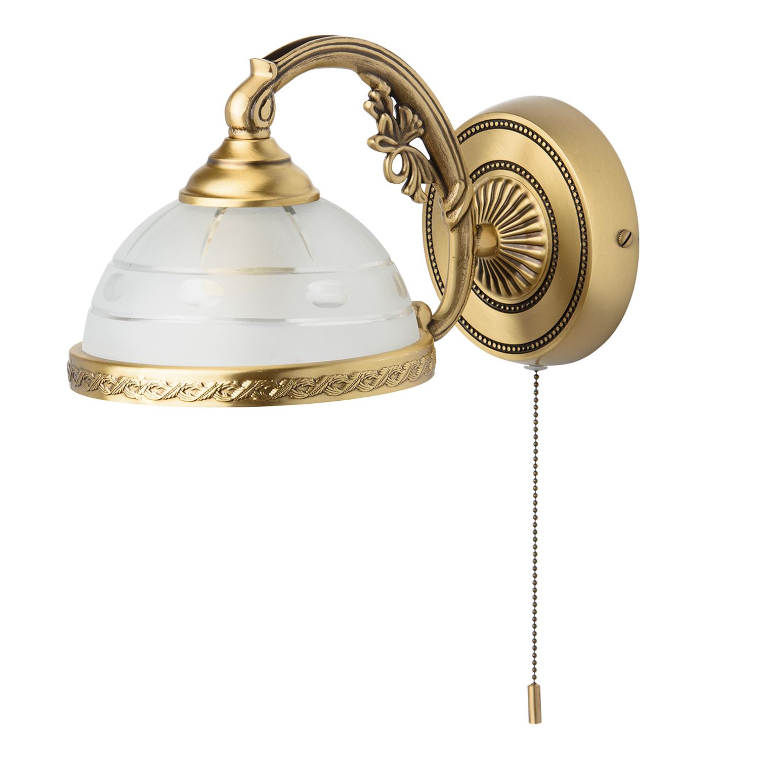 Echt-Messing Wandlampe mit Zugschalter Jugendstil Echt-Messing Wandlampe mit Zugschalter Jugendstil