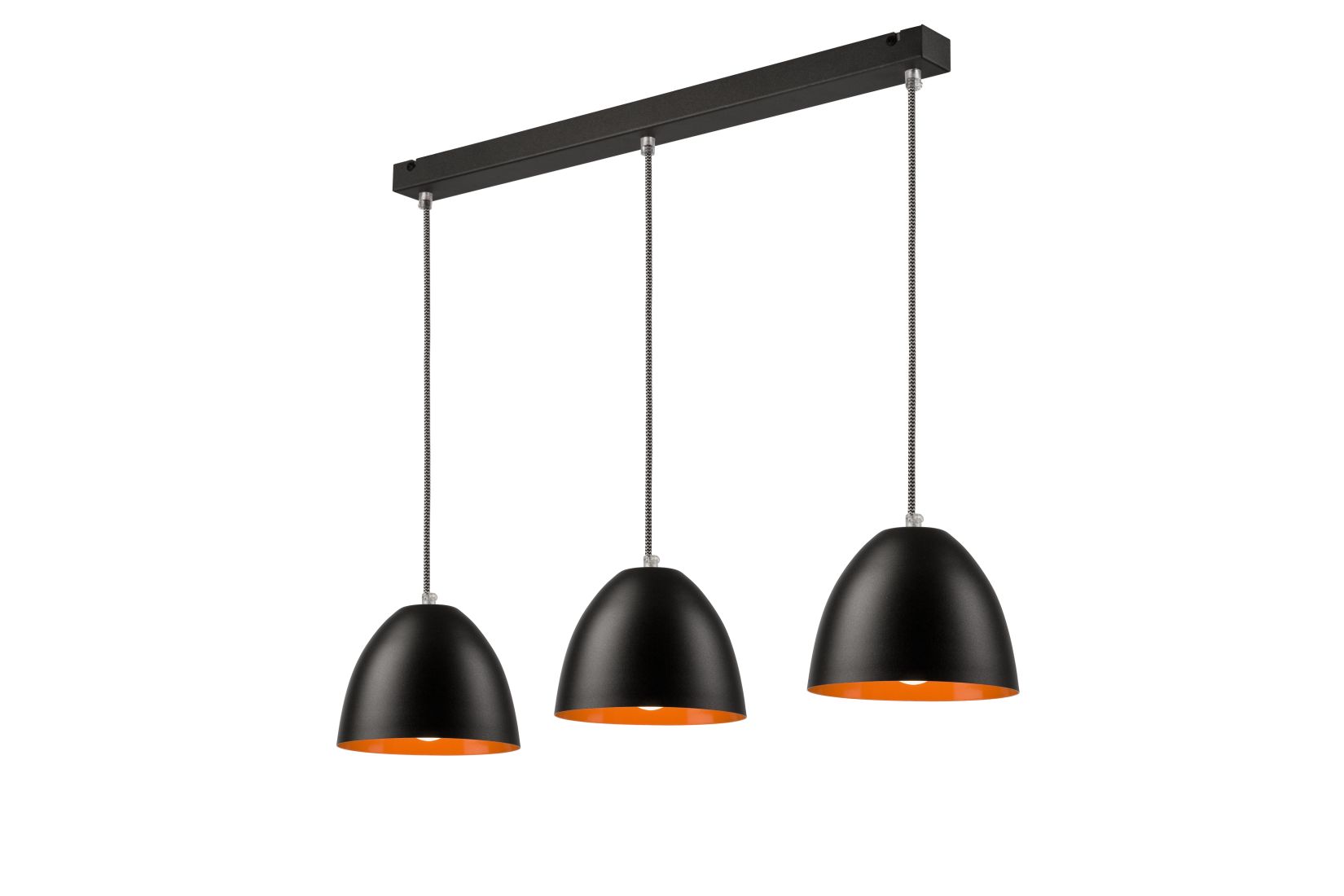 Hängelampe in Kupfer Schwarz 3-flmg Retro Esstisch Hängelampe in Kupfer Schwarz 3-flmg Retro Esstisch