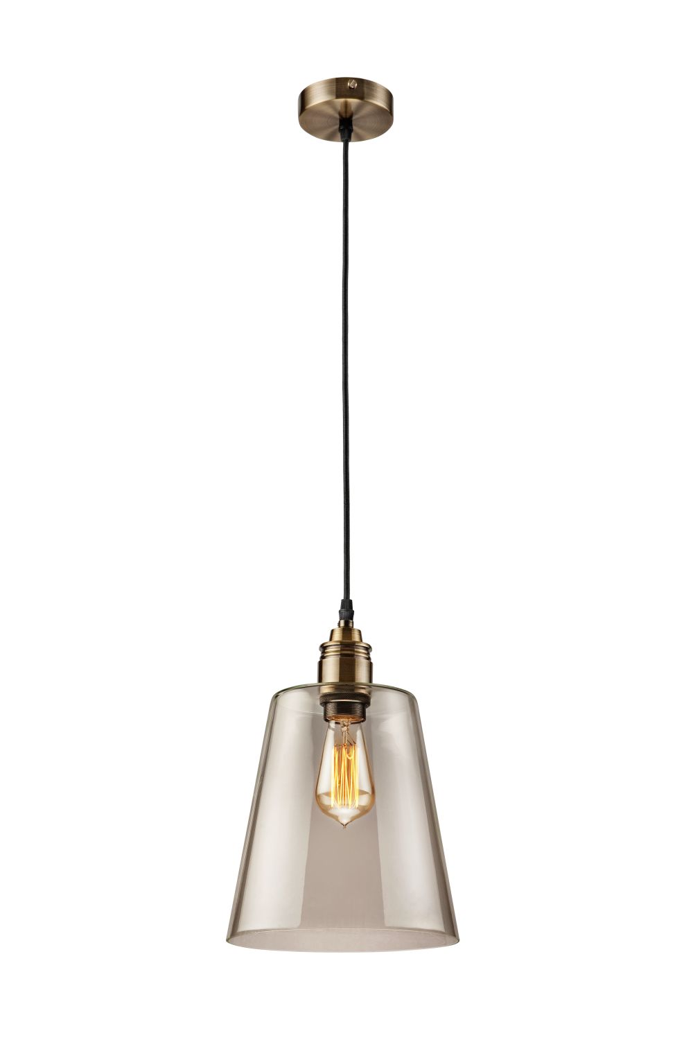 Pendelleuchte CHLOE Rauchglas Retro rund Esstisch Pendelleuchte CHLOE Rauchglas Retro rund Esstisch