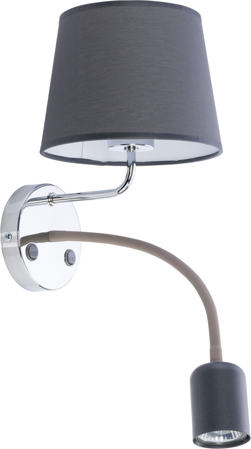Wandleuchte Grau extra Leselicht verstellbar Ø16cm Wandleuchte Grau extra Leselicht verstellbar Ø16cm