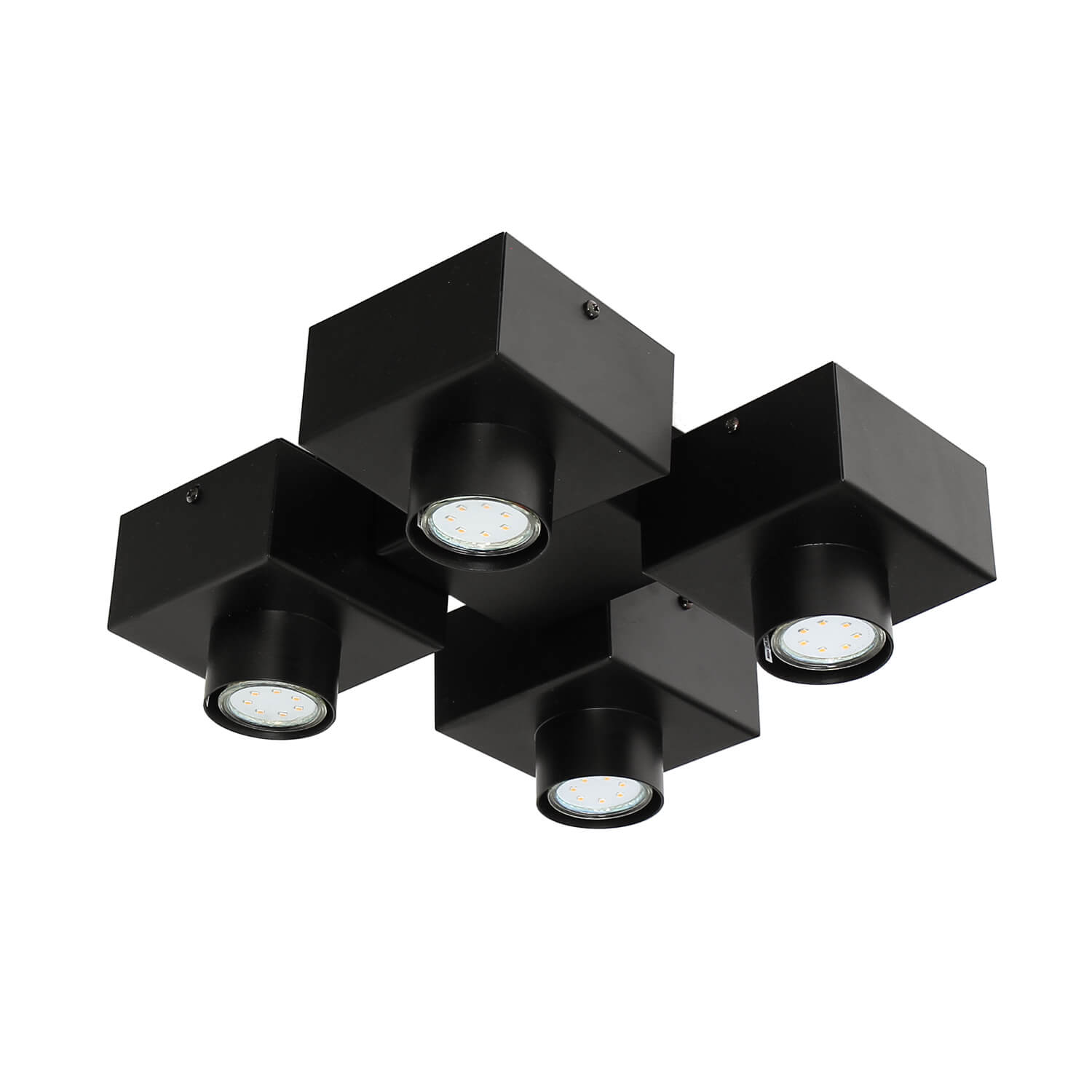 Moderne Deckenleuchte Schwarz Metall Design 4-flammig Moderne Deckenleuchte Schwarz Metall Design 4-flammig