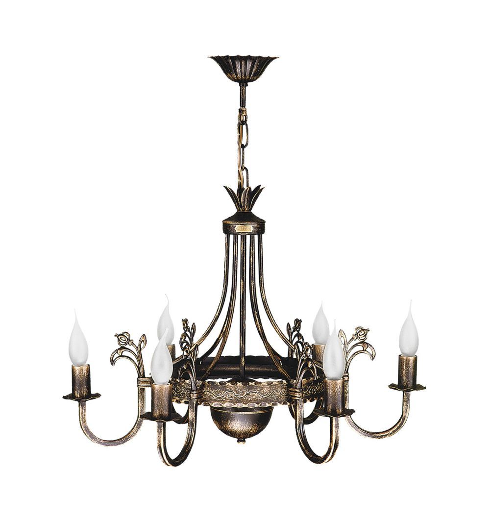 Rustikaler Lüster BELRAD Shabby Braun Ø62cm Lampe Rustikaler Lüster BELRAD Shabby Braun Ø62cm Lampe