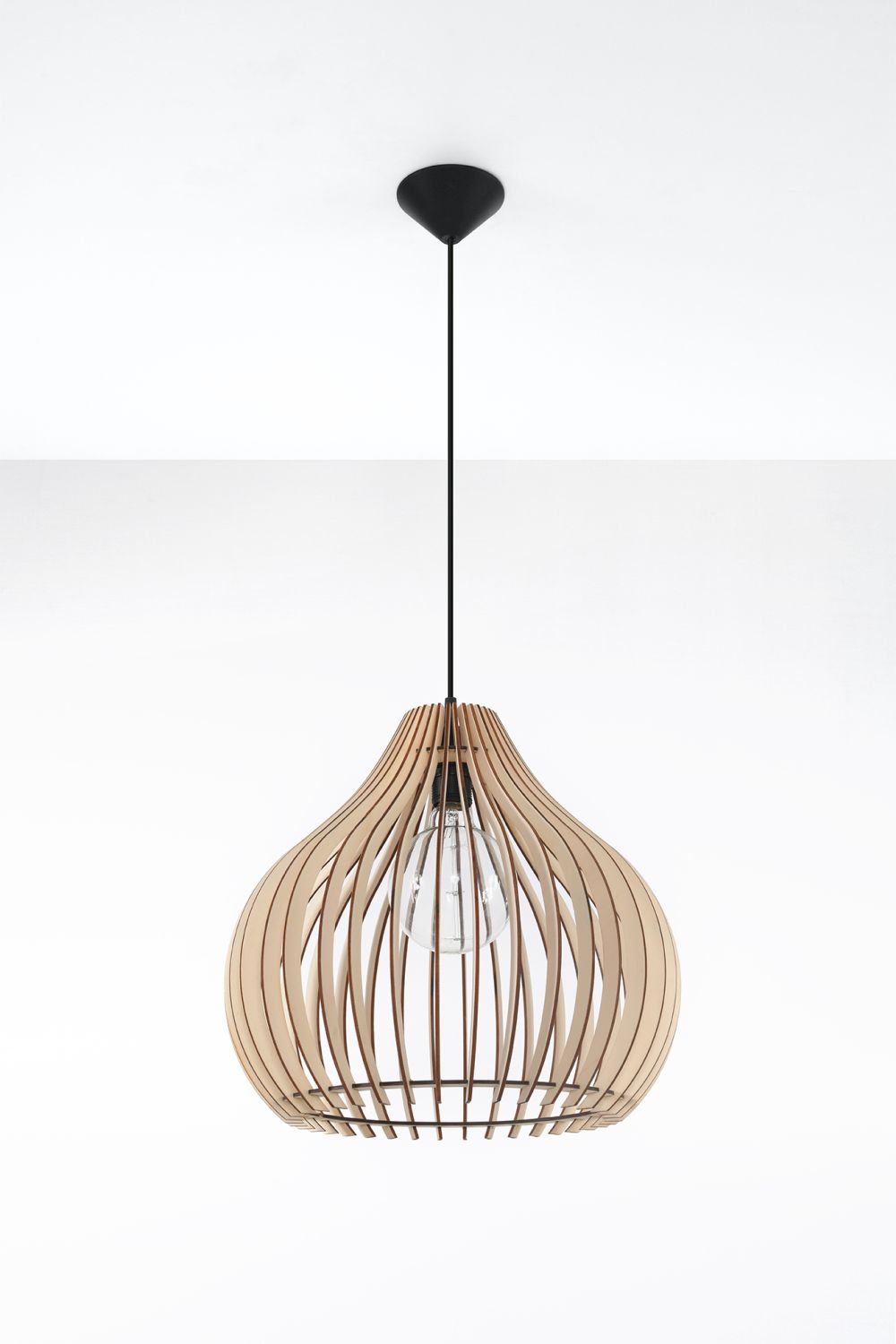 Pendelleuchte Holz rund Ø43cm Modern wohnlich NIGILIA Pendelleuchte Holz rund Ø43cm Modern wohnlich NIGILIA