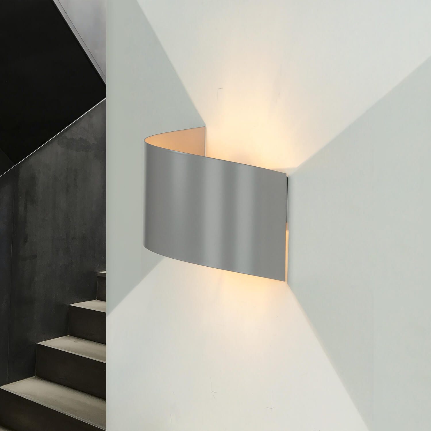 Wandleuchte Grau Up Down Metall Design schräg G9 Wandleuchte Grau Up Down Metall Design schräg G9