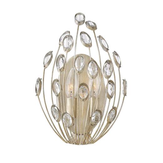 Vintage Wandleuchte AZARA Blattsilber B:23cm Lampe