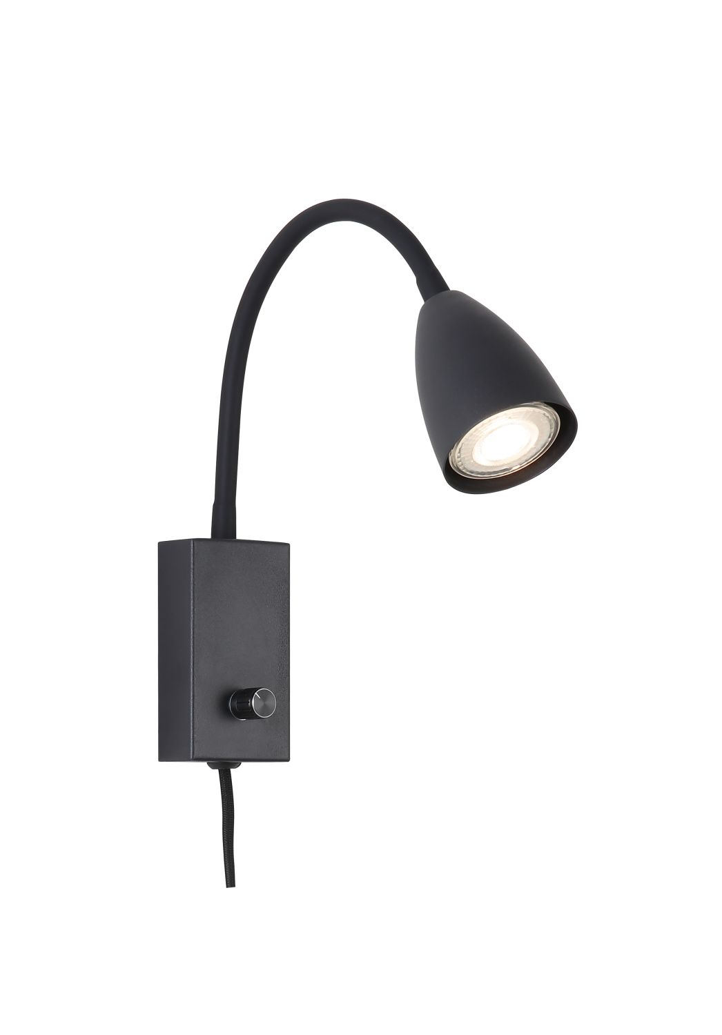 Dimmbare Wandlampe mit Schalter Schwarz GU10 Lesen Dimmbare Wandlampe mit Schalter Schwarz GU10 Lesen