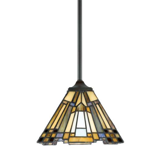 Tiffany Deckenleuchte ETERNO 5 Bronze Buntglas