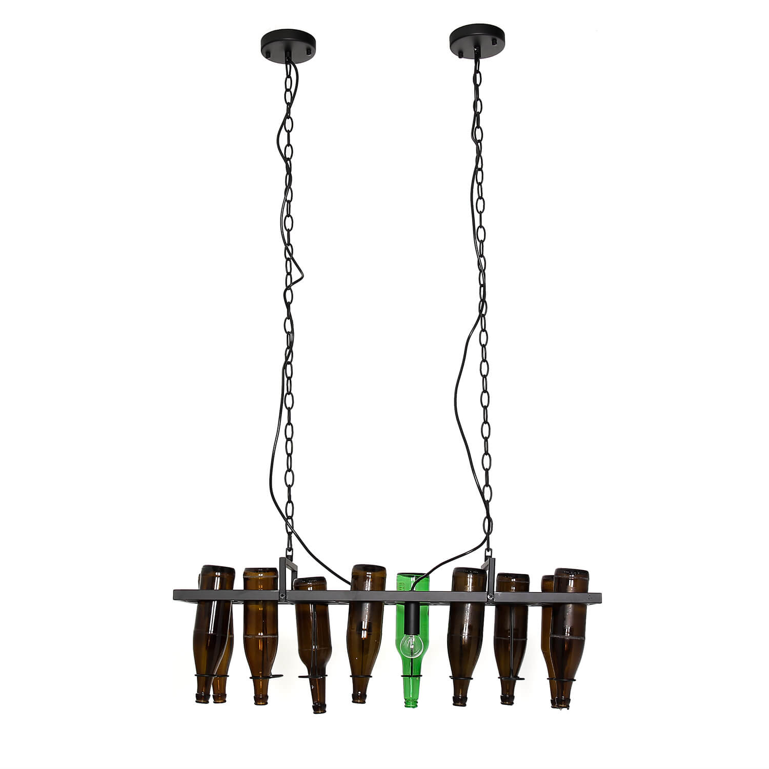 Schwarze Pendelleuchte BOTTLE mit Flaschenhalter Schwarze Pendelleuchte BOTTLE mit Flaschenhalter