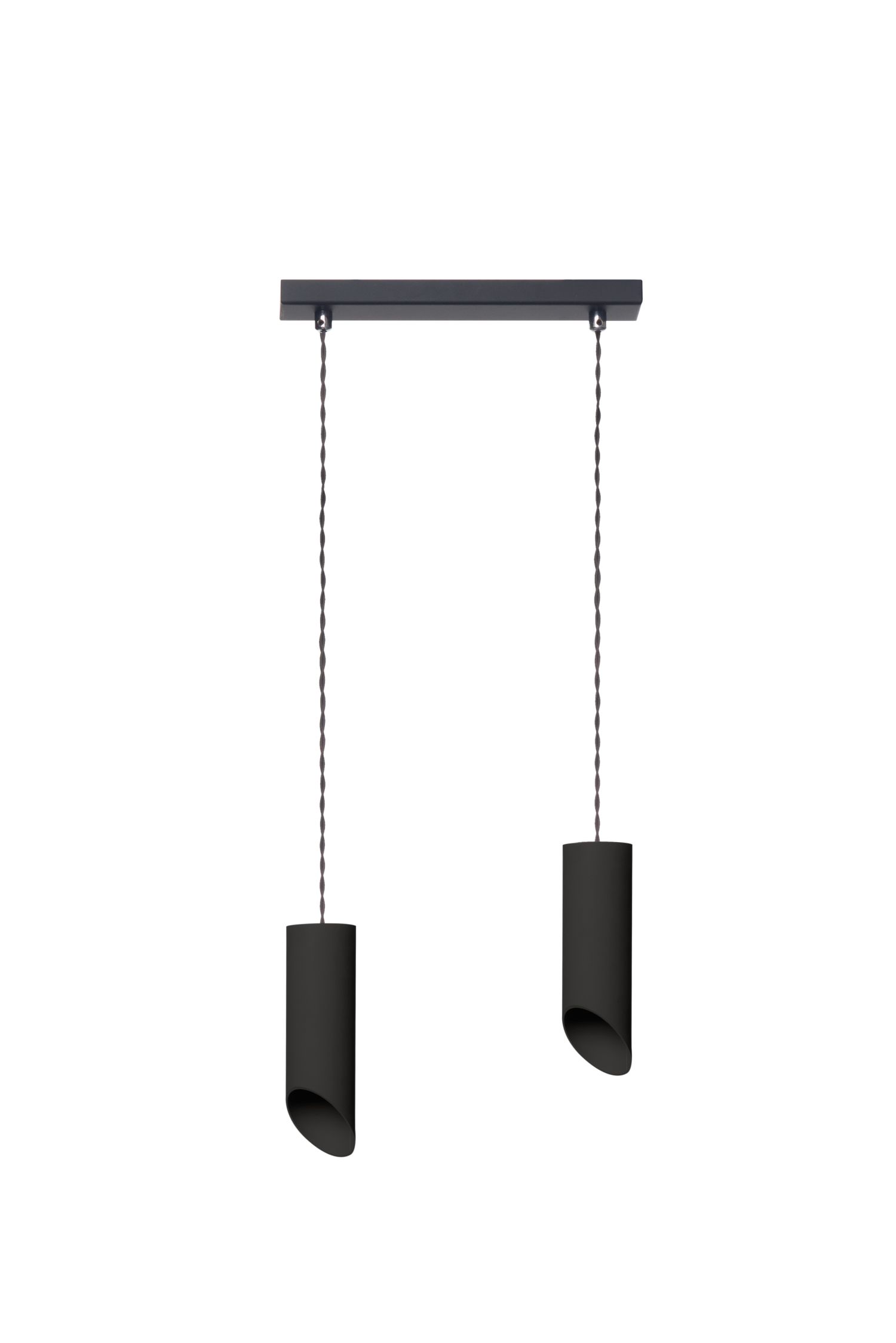 Minimalistische Hängeleuchte SKOS in Schwarz 2-flmg Minimalistische Hängeleuchte SKOS in Schwarz 2-flmg
