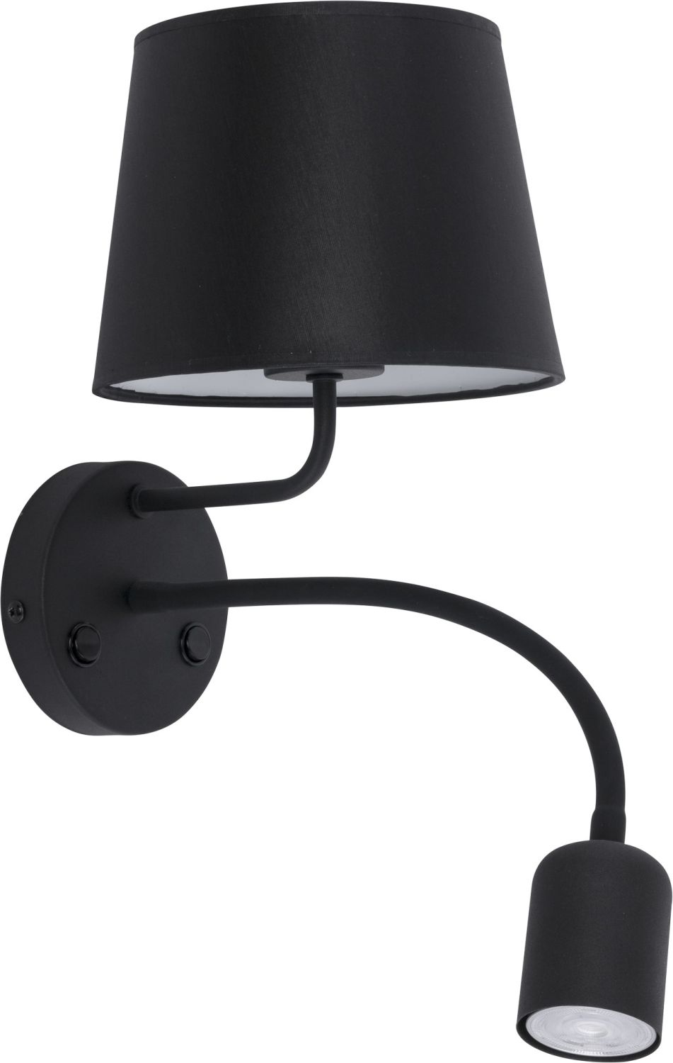 Schwarze Wandlampe mit Schalter Lesearm E27 GU10 Schwarze Wandlampe mit Schalter Lesearm E27 GU10