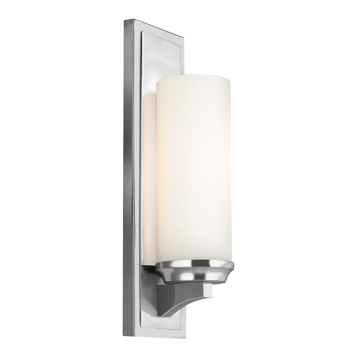 Stilvolle Badlampe LED IP44 Glas Schirm Weiß Chrom Stilvolle Badlampe LED IP44 Glas Schirm Weiß Chrom