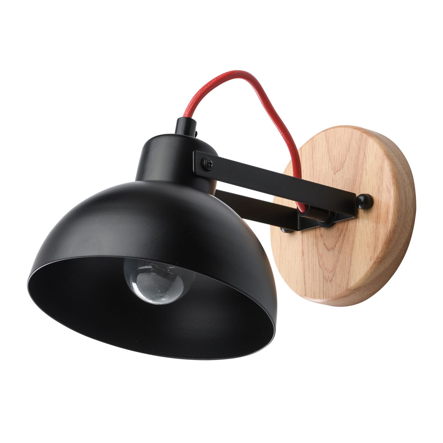 Spot Schwarz mit in Holz Modern praktisch SENECIO Spot Schwarz mit in Holz Modern praktisch SENECIO