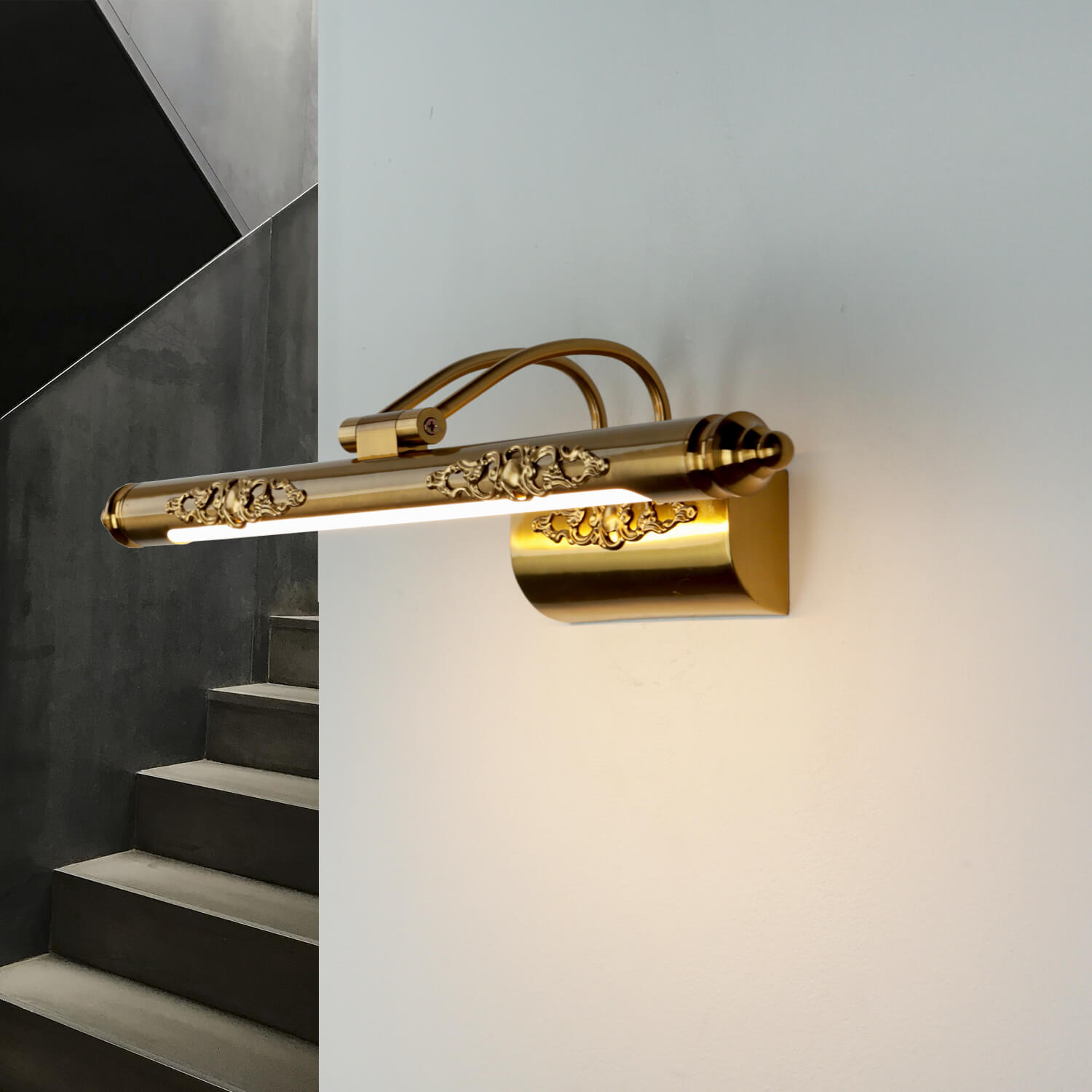 LED Bilderleuchte Jugendstil Metall in Bronze PICASSO LED Bilderleuchte Jugendstil Metall in Bronze PICASSO