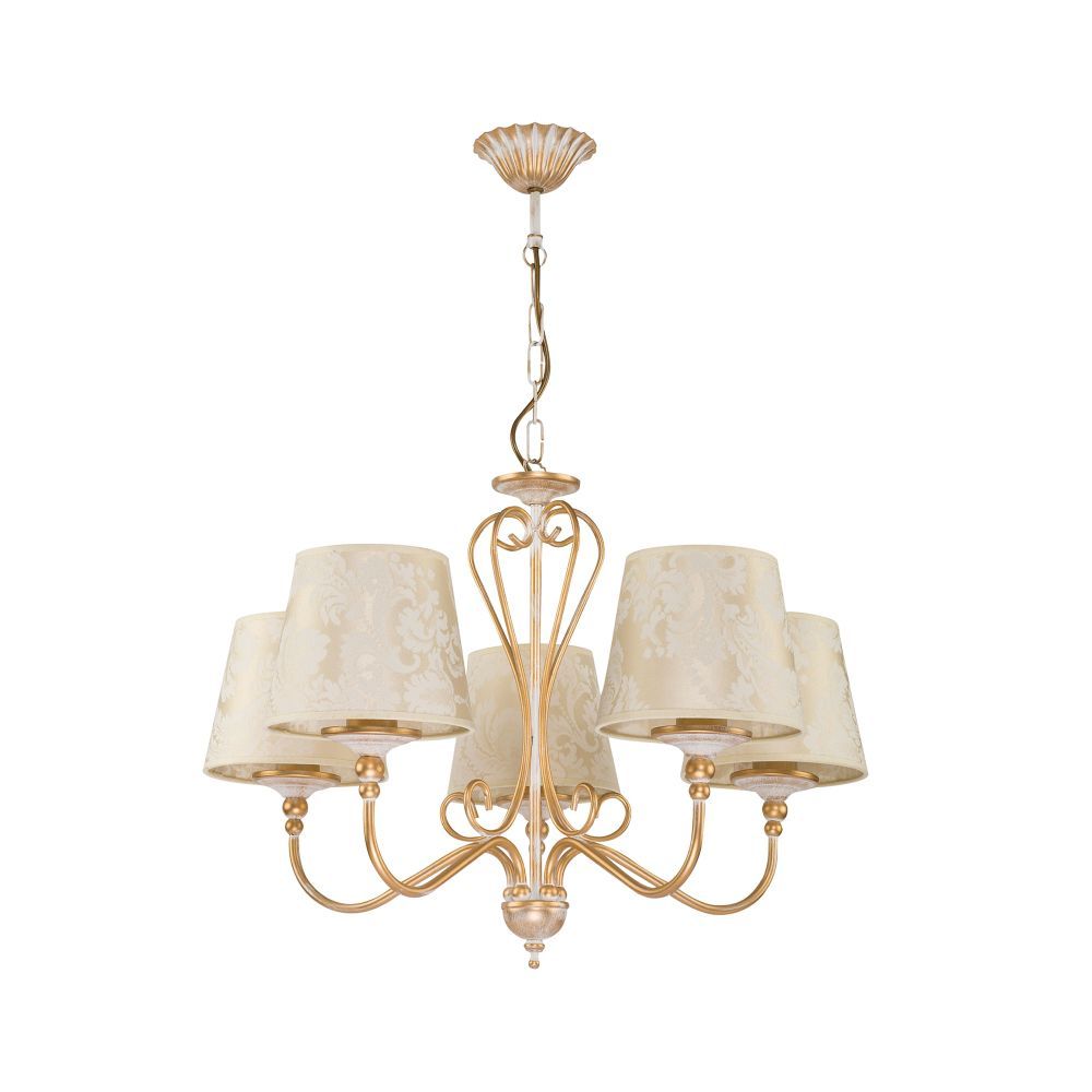 Shabby Kronleuchter in Gold Ecru Ø64cm GANARA Shabby Kronleuchter in Gold Ecru Ø64cm GANARA