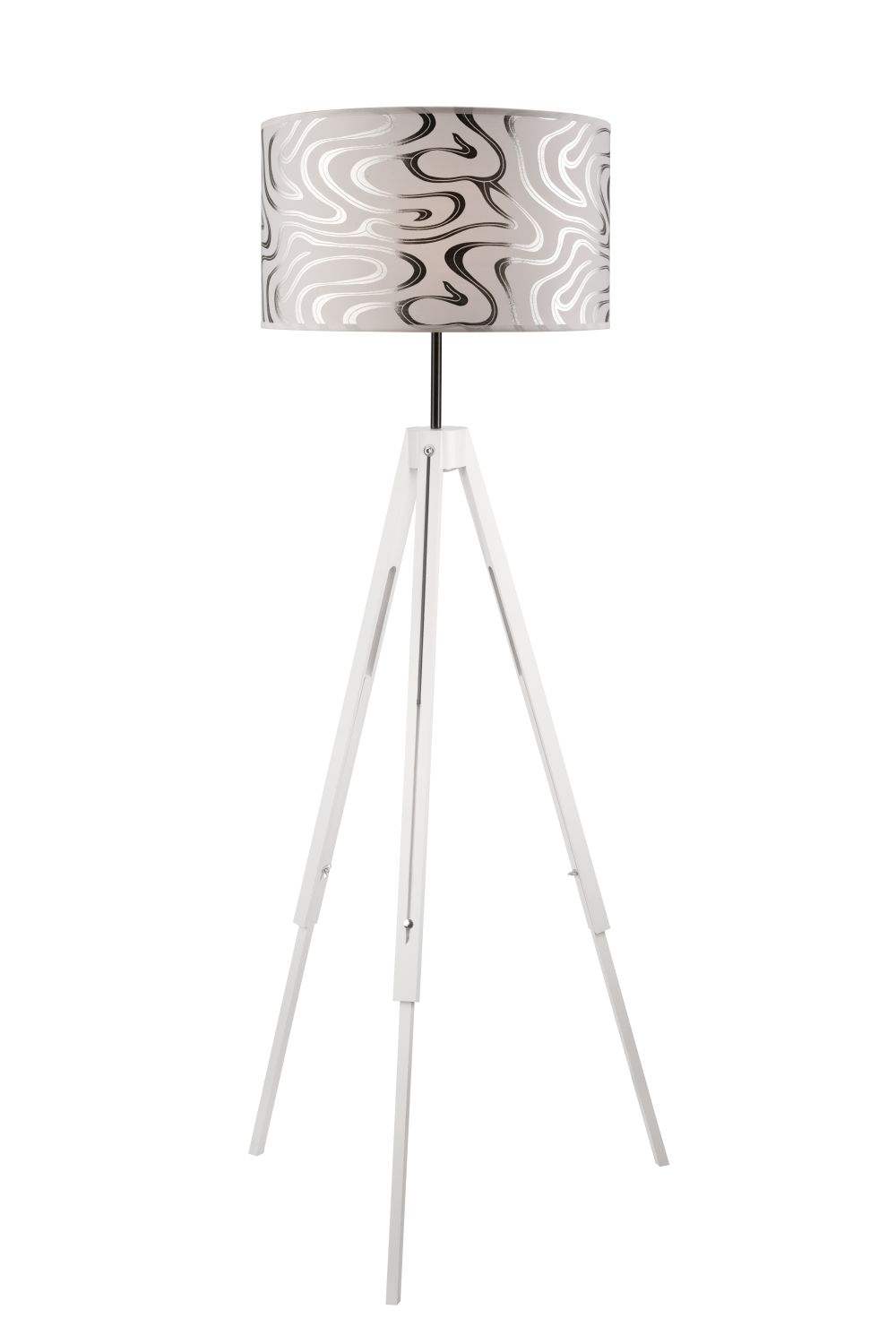 Stehlampe Wohnzimmer Weiß Stoff rund 130cm Leuchte Stehlampe Wohnzimmer Weiß Stoff rund 130cm Leuchte