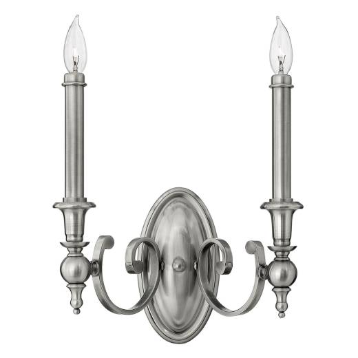 Wandleuchter CANDELA 16 in Nickel 2-flmg Lampe