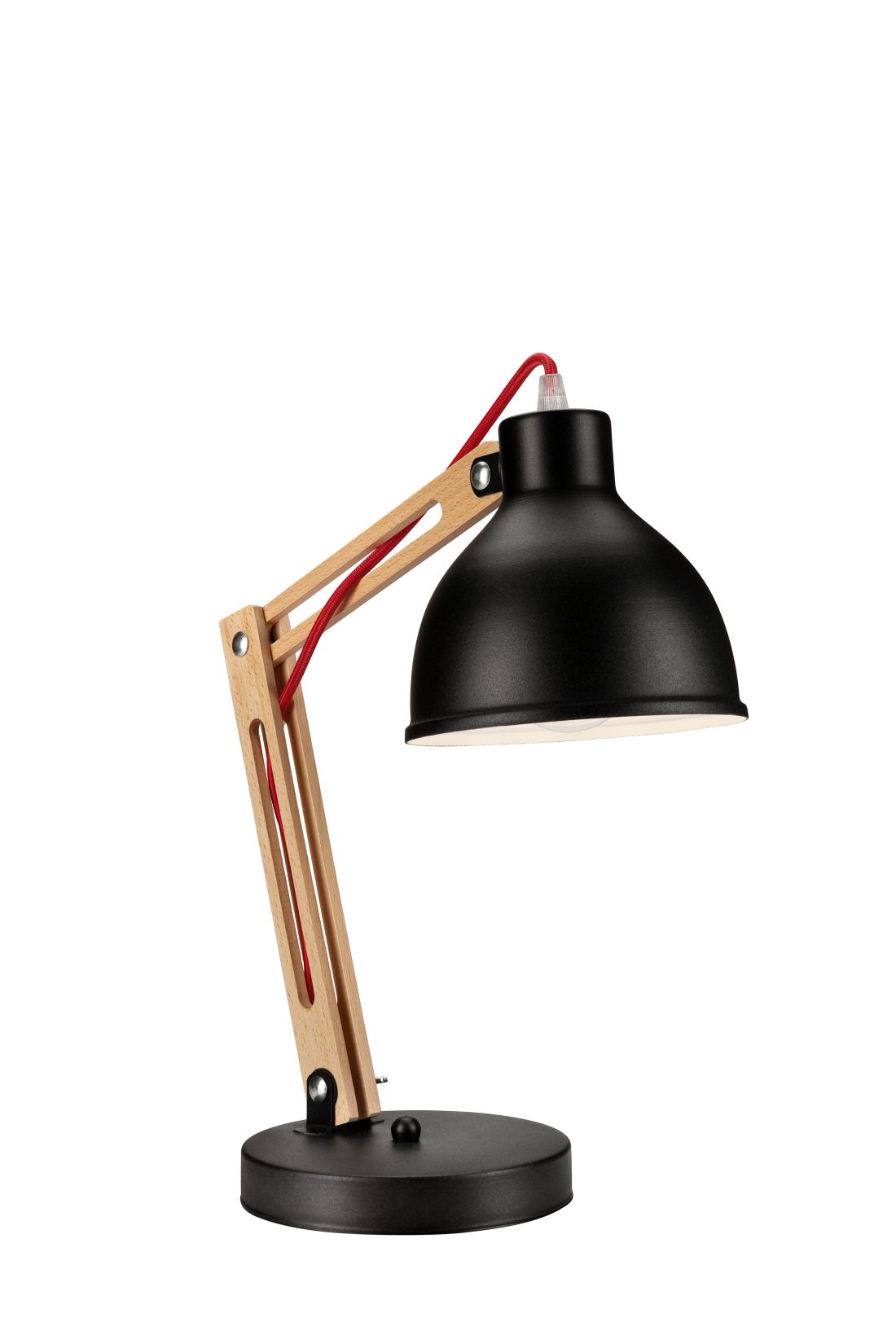 Schreibtischlampe Metall Holz Schwarz 44cm Modern Schreibtischlampe Metall Holz Schwarz 44cm Modern