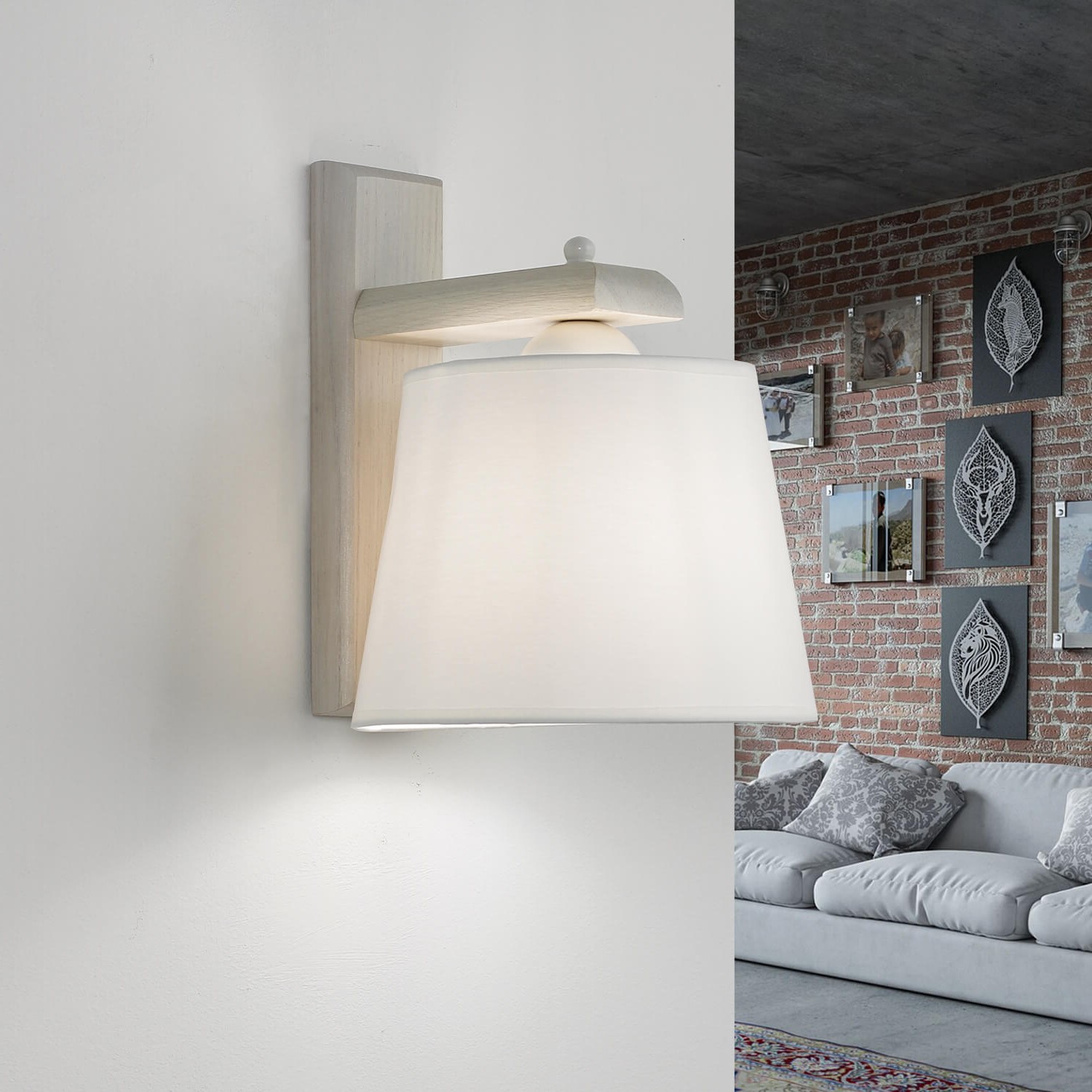 Wohnliche Wandlampe BEVERELY Holz 3-flmg Leuchte Wohnliche Wandlampe BEVERELY Holz 3-flmg Leuchte