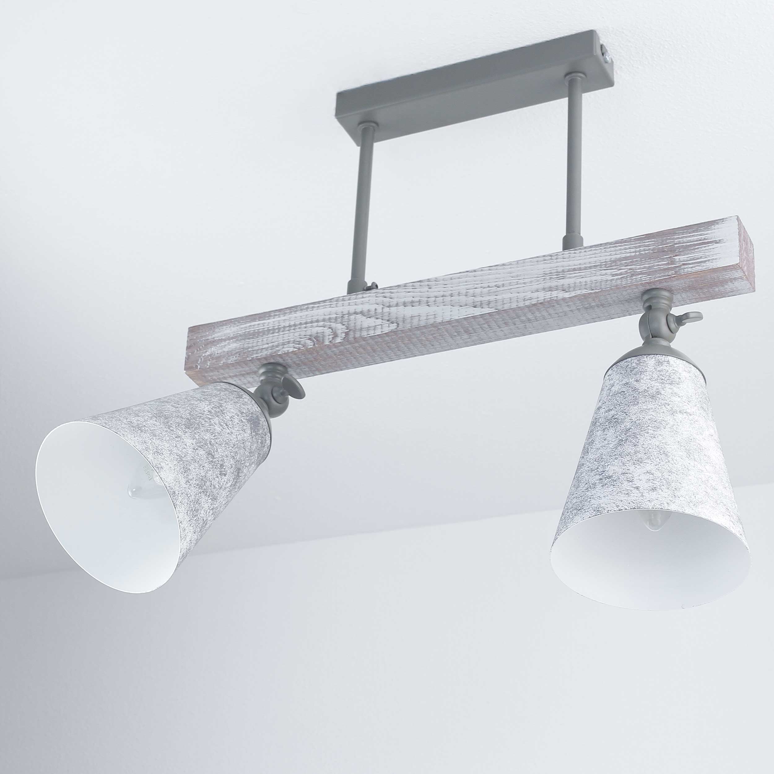 Küche Deckenlampe AGAP Echtholz Shabby Weiß 2xE27 Küche Deckenlampe AGAP Echtholz Shabby Weiß 2xE27