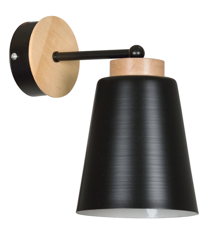 Wandlampe Schwarz Holz Metall Schirm Skandinavisch Wandlampe Schwarz Holz Metall Schirm Skandinavisch
